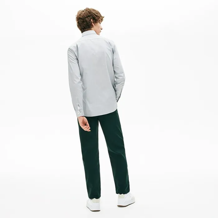 Pants and Shorts Lacoste Mens Loose Fit Textured Stretch Cotton Chinos Green Gift Ideas