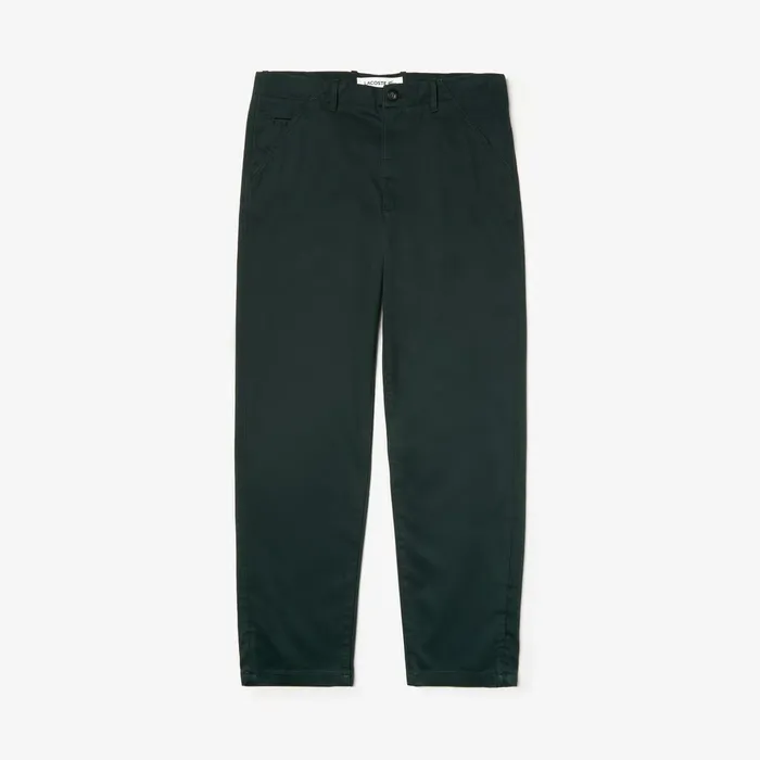 Pants and Shorts Lacoste Mens Loose Fit Textured Stretch Cotton Chinos Green Gift Ideas