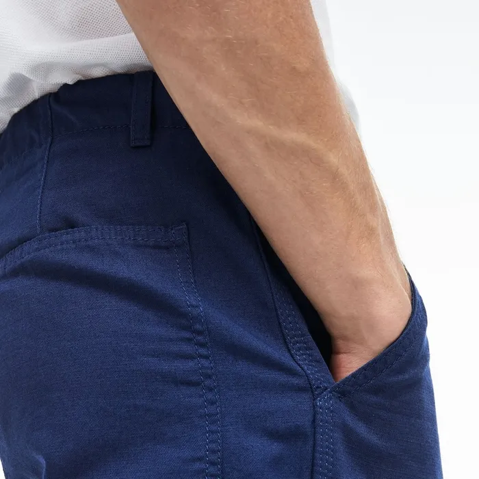Pants and Shorts Lacoste Mens Regular Fit Cotton And Linen Shorts Inkwell On Sale