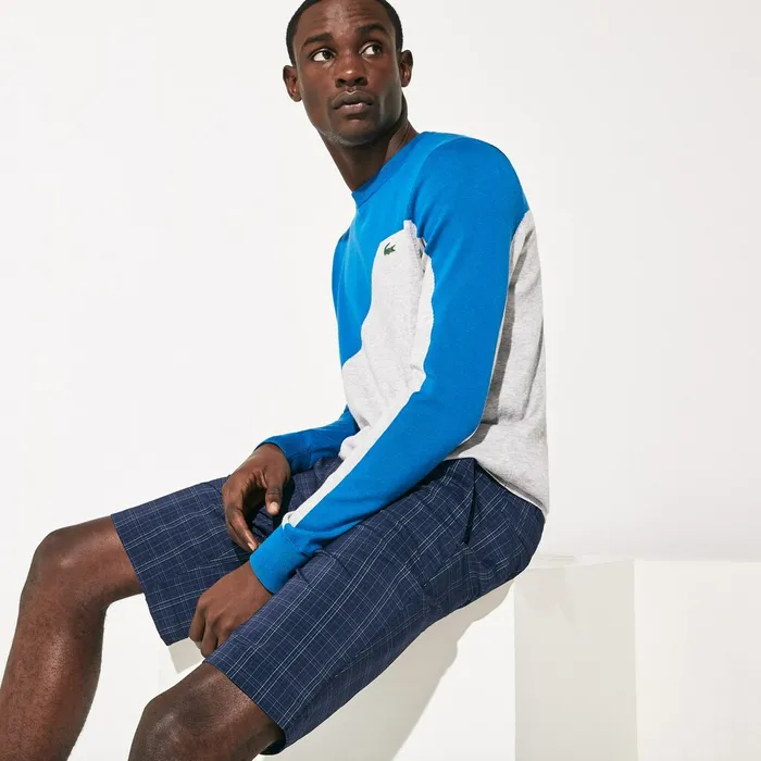 Pants and Shorts Lacoste Mens SPORT Checked Stretch Golf Bermudas Navy BlueBlueWhiteTurquoise Cheap On Sale Pants and Shorts Lacoste Mens SPORT Checked Stretch Golf Bermudas Navy BlueBlueWhiteTurquoise Cheap On Sale