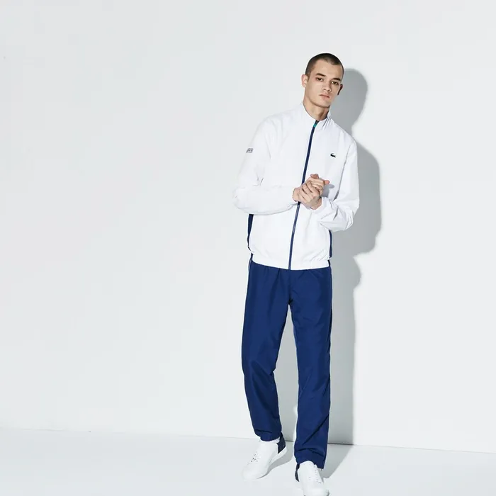 Pants and Shorts Lacoste Mens SPORT Piped Taffeta Tennis Tracksuit WhiteNavy BlueGreyGreen Cheap On Sale