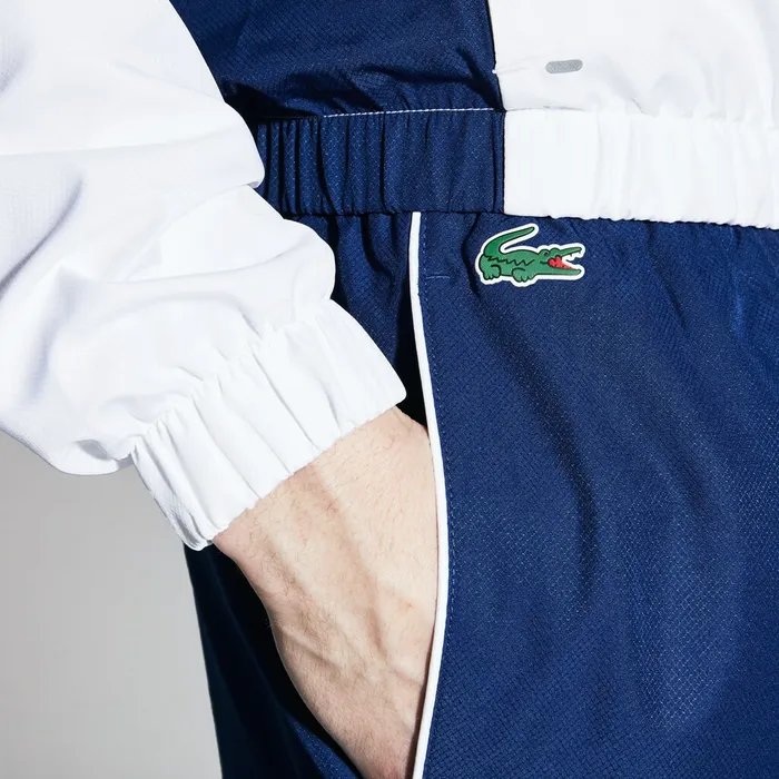 Pants and Shorts Lacoste Mens SPORT Piped Taffeta Tennis Tracksuit WhiteNavy BlueGreyGreen Cheap On Sale