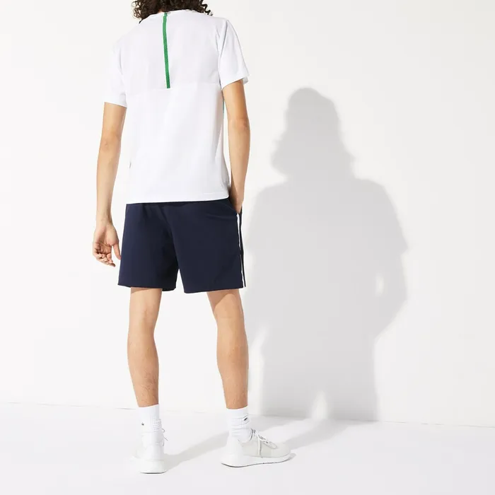 Pants and Shorts Lacoste Mens SPORT Roland Garros Shorts Navy BlueWhite Outlet
