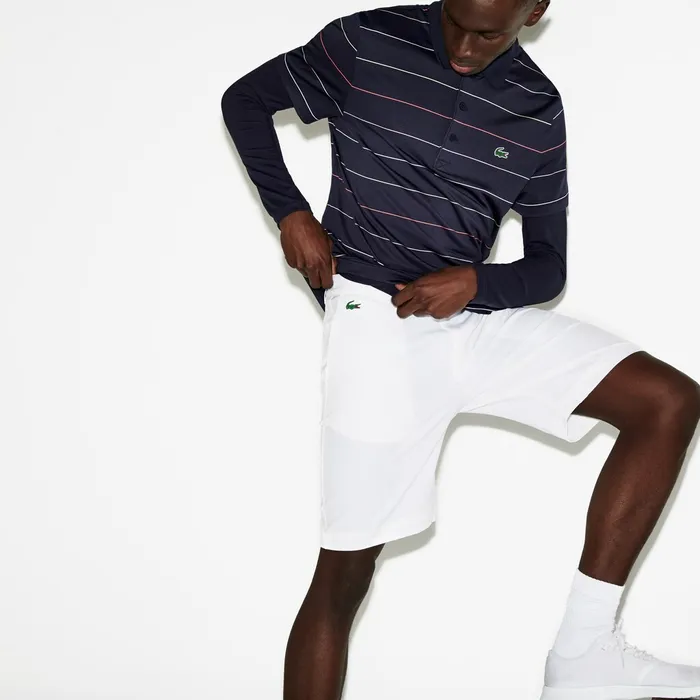 Pants and Shorts Lacoste Mens SPORT Stretch Taffeta Technical Golf Bermuda Shorts White Shop Online