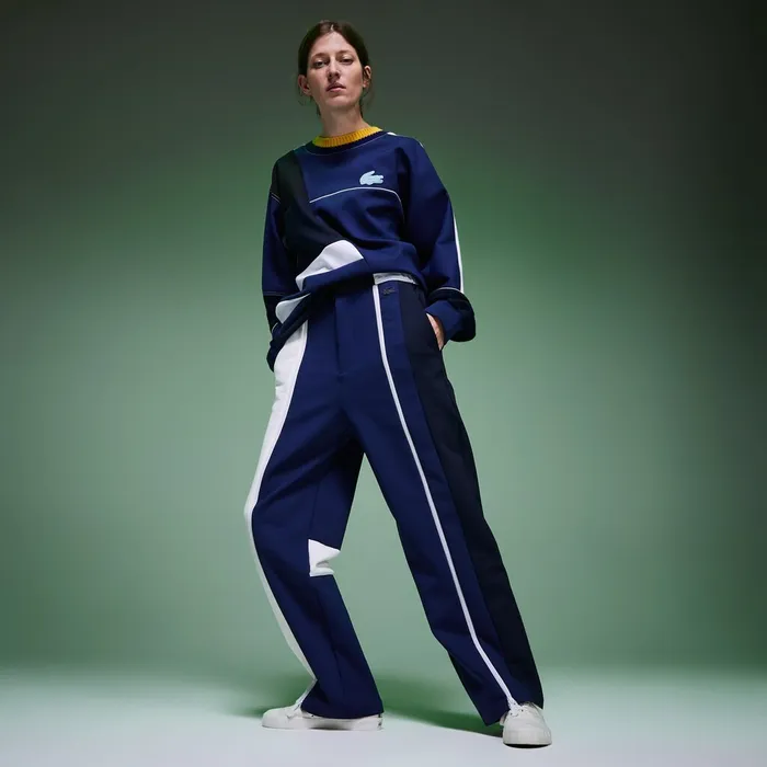 Pants and Shorts Lacoste Mens Unisex Fashion Show Multicolored Trackpants White Popular