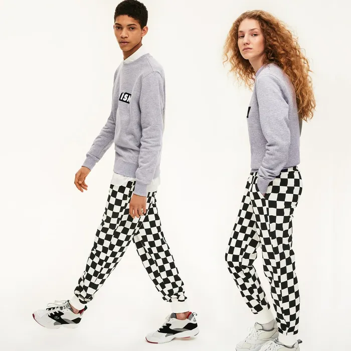 Pants and Shorts Lacoste Mens Unisex LIVE Check Fleece Tracksuit Pants WhiteBlack On Sale Pants and Shorts Lacoste Mens Unisex LIVE Check Fleece Tracksuit Pants WhiteBlack On Sale