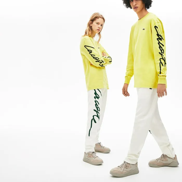 Pants and Shorts Lacoste Mens Unisex LIVE Signature Textured Fleece Sweatpants WhiteGreen For Sale Online Pants and Shorts Lacoste Mens Unisex LIVE Signature Textured Fleece Sweatpants WhiteGreen For Sale Online