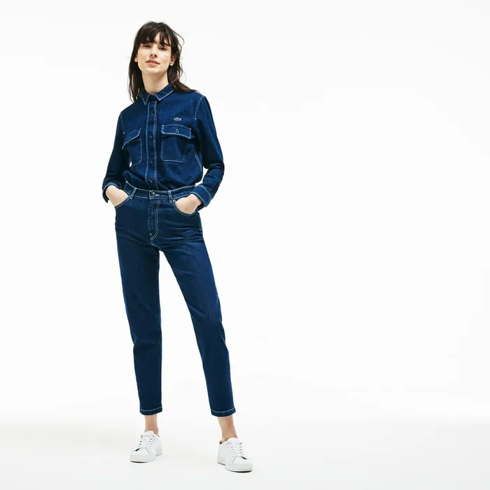 Pants and Shorts Lacoste Womens Regular Fit Stretch Cotton Denim Carrot Pants Blue Chine Gift Ideas Pants and Shorts Lacoste Womens Regular Fit Stretch Cotton Denim Carrot Pants Blue Chine Gift Ideas