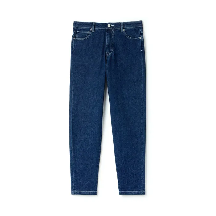 Pants and Shorts Lacoste Womens Regular Fit Stretch Cotton Denim Carrot Pants Blue Chine Gift Ideas