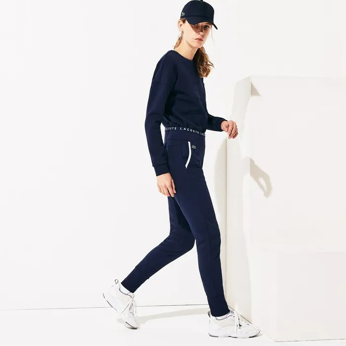 Pants and Shorts Lacoste Womens SPORT LogoWaist Tennis Track Pants Navy BlueWhiteNavy Blue USA