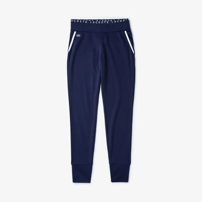 Pants and Shorts Lacoste Womens SPORT LogoWaist Tennis Track Pants Navy BlueWhiteNavy Blue USA