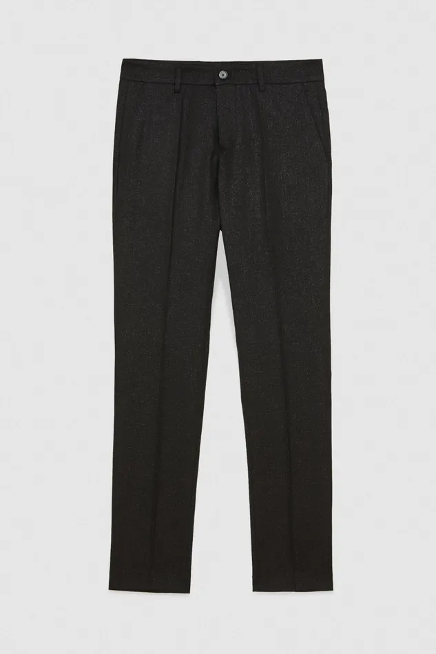 Pants Men Patrizia Pepe Classic Slim Fit Pants Shiny Black