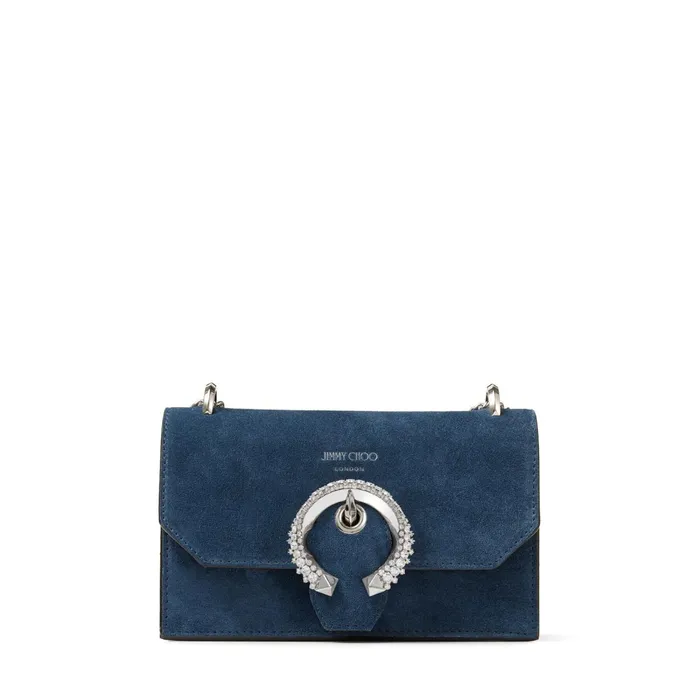 Paris Denim Suede Mini Bag With Crystal Buckle Denim Women JIMMY CHOO Small Leather Goods Paris Denim Suede Mini Bag With Crystal Buckle Denim Women JIMMY CHOO Small Leather Goods