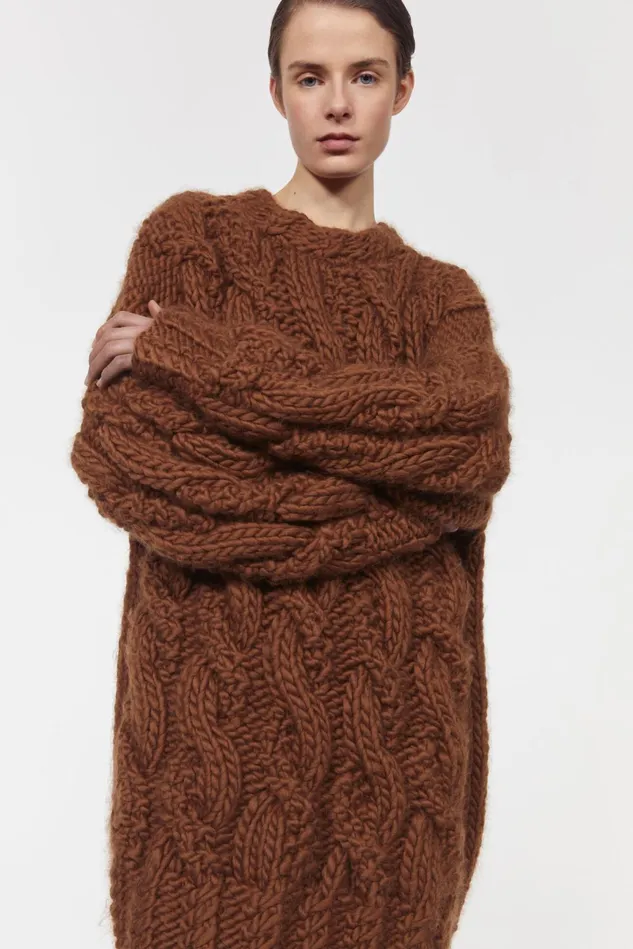 Peeters Cable Knitted Sweater Umber Women Rodebjer Knitwear