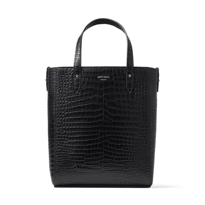 Pegasi N S Black CrocEmbossed Leather Tote Bag Black Women JIMMY CHOO Totes and Hobo Bags Pegasi N S Black CrocEmbossed Leather Tote Bag Black Women JIMMY CHOO Totes and Hobo Bags