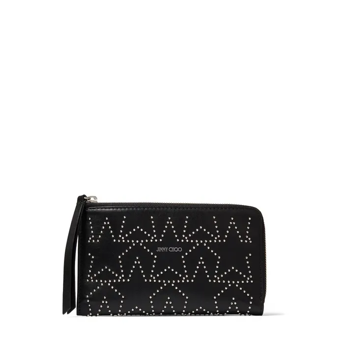 Perseus Black Leather Technology Pouch With Silver Mini Star Studs Blacksilver Women JIMMY CHOO Small Leather Goods Perseus Black Leather Technology Pouch With Silver Mini Star Studs Blacksilver Women JIMMY CHOO Small Leather Goods