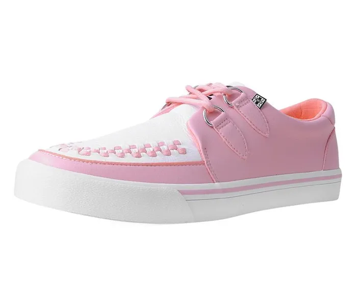 Pink and White 2Ring Creeper Sneaker Women TUK Shoes Sneakers