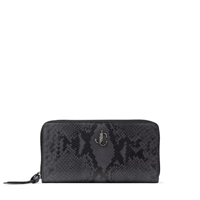 Pippa Dusk Snake Printed Leather Wallet With Jc Emblem Dusk Women JIMMY CHOO Small Leather Goods Pippa Dusk Snake Printed Leather Wallet With Jc Emblem Dusk Women JIMMY CHOO Small Leather Goods