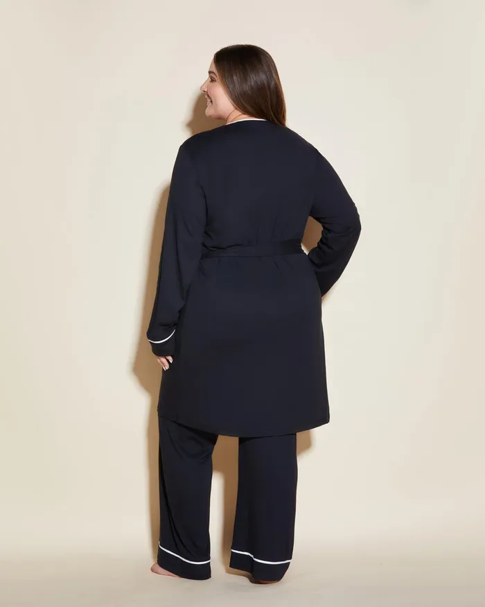 Pj Sets Women Cosabella Bella 3 Piece Set With Robe Blackivory
