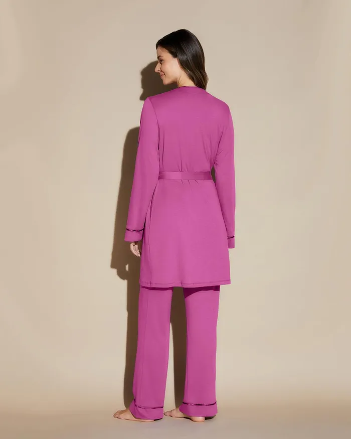 Pj Sets Women Cosabella Bella 3 Piece Set With Robe Cape Fuchsiafiore