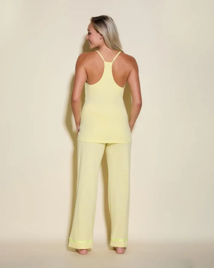Pj Sets Women Cosabella Bella 3 Piece Set With Robe Mignonetteneon Yellow