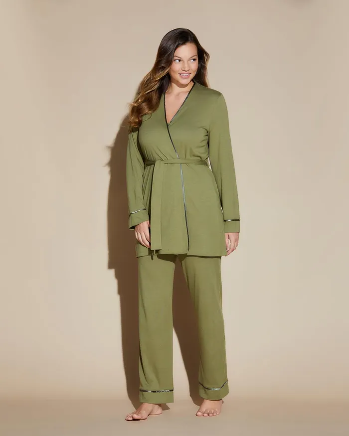 Pj Sets Women Cosabella Bella Curvy 3 Piece Set With Robe Aloealoe