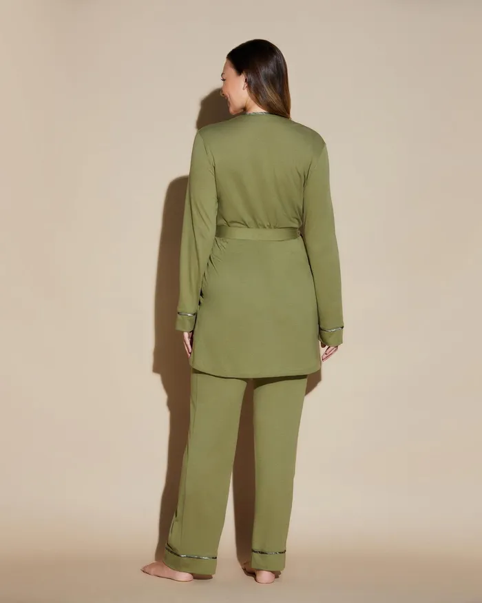 Pj Sets Women Cosabella Bella Curvy 3 Piece Set With Robe Aloealoe