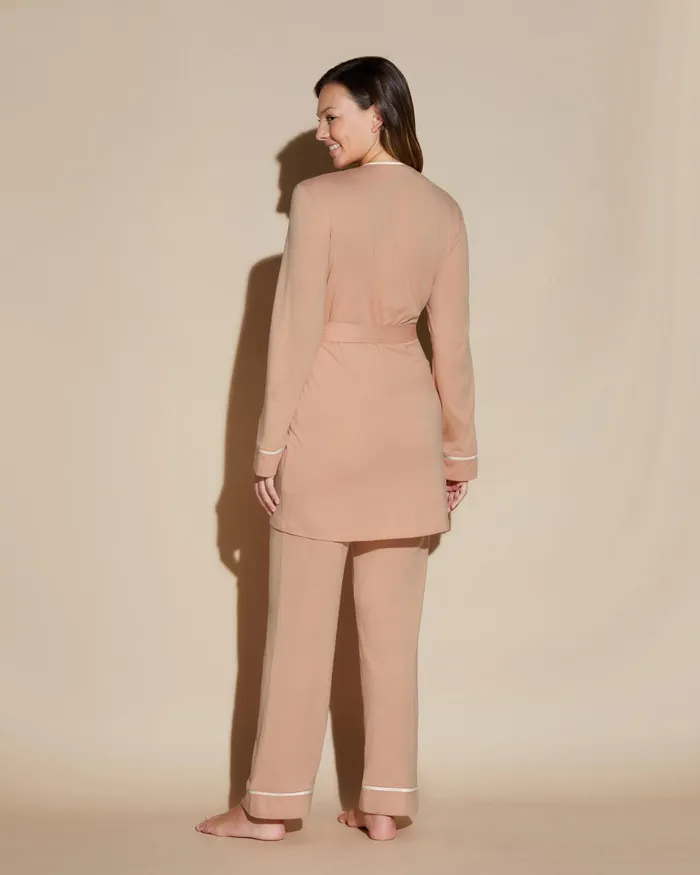 Pj Sets Women Cosabella Bella Curvy 3 Piece Set With Robe Coppermoon Ivory