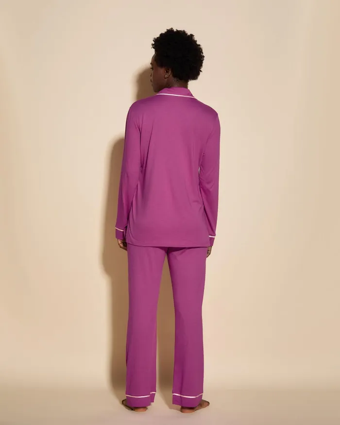 Pj Sets Women Cosabella Bella Long Sleeve Top and Pant Pajama Set Cape Fuchsiafiore