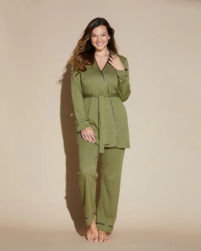 Pj Sets Women Cosabella Bella Nursing 3 Piece Set With Robe Aloealoe