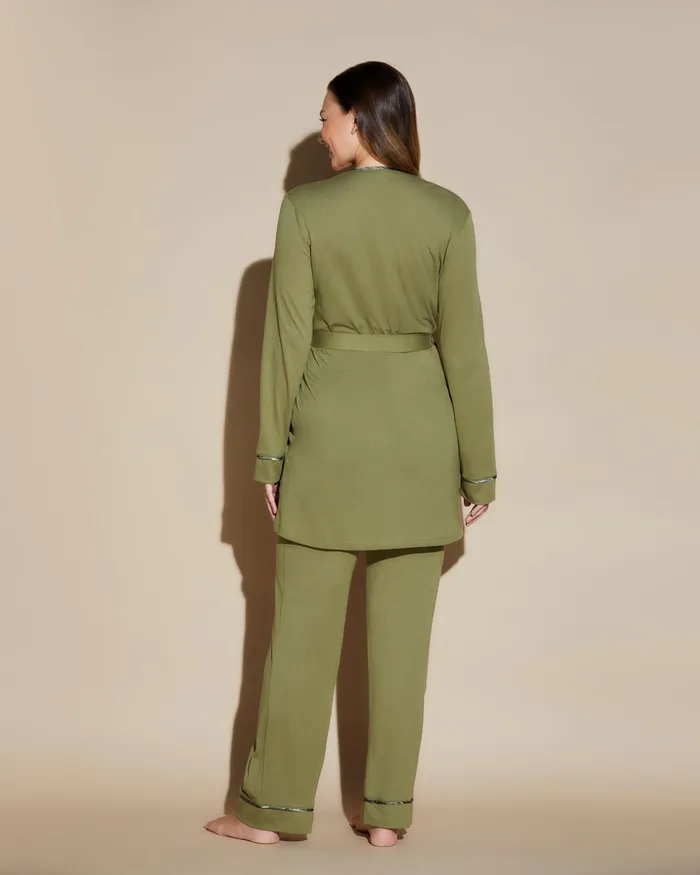 Pj Sets Women Cosabella Bella Nursing 3 Piece Set With Robe Aloealoe