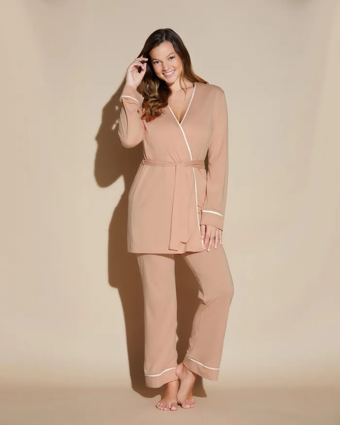 Pj Sets Women Cosabella Bella Nursing 3 Piece Set With Robe Coppermoon Ivory