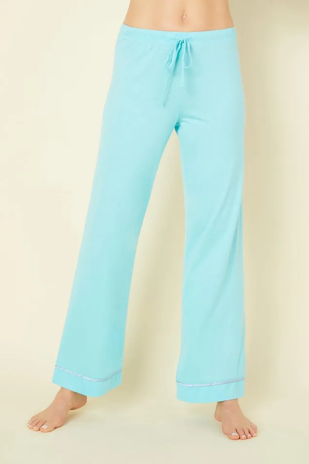 Pj Sets Women Cosabella Bella Relaxed Long Sleeve Top and Pant Turcheseblu Venezia