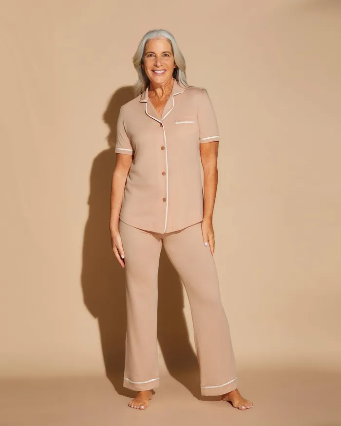 Pj Sets Women Cosabella Bella Short Sleeve Top and Pant Pajama Set Coppermoon Ivory Pj Sets Women Cosabella Bella Short Sleeve Top and Pant Pajama Set Coppermoon Ivory