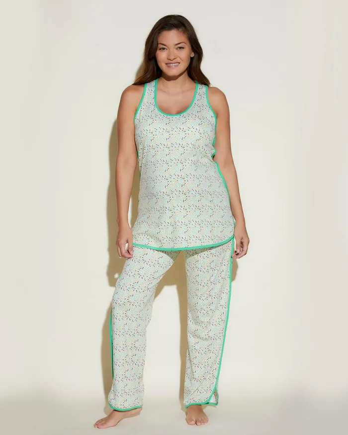 Pj Sets Women Cosabella Florida Lounge Printed Maternity Tank And Pant Set Vino Floralmenta