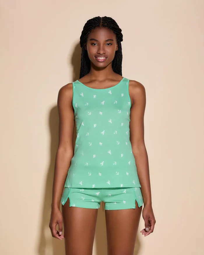 Pj Sets Women Cosabella Road Trip Tank and Boxer Set Northeast
