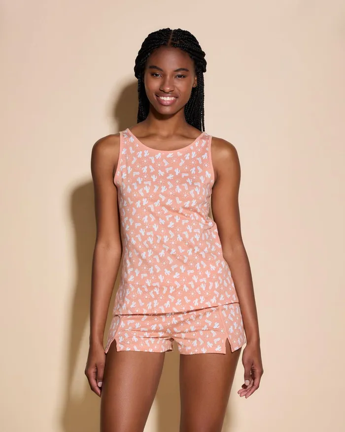 Pj Sets Women Cosabella Road Trip Tank and Boxer Set Southwest