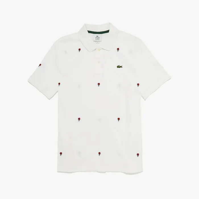 Polos Lacoste Mens LIVE Classic Fit Rose Embroidery Cotton Piqu Polo White For Sale Online Polos Lacoste Mens LIVE Classic Fit Rose Embroidery Cotton Piqu Polo White For Sale Online