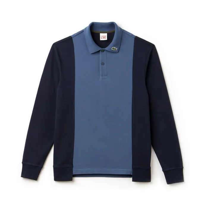 Polos Lacoste Mens LIVE Regular Fit Colorblock Piqu Polo Blue Near Me