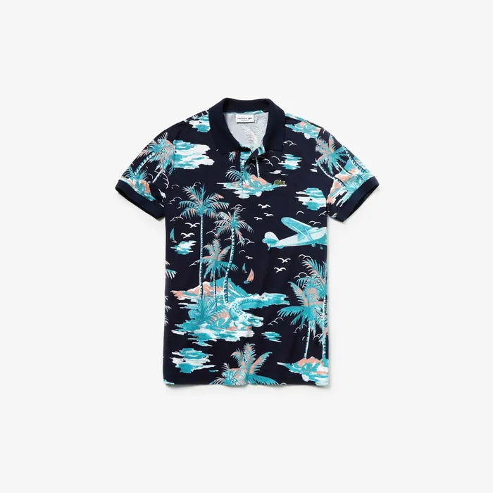 Polos Lacoste Mens Regular Fit Cotton Mini Piqu Polo Navy BlueWhite Near Me
