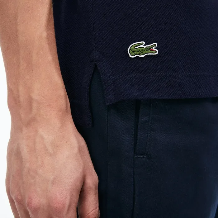 Polos Lacoste Mens Regular Fit LCST Lettering Petit Piqu Polo Navy Blue Gift 4 You