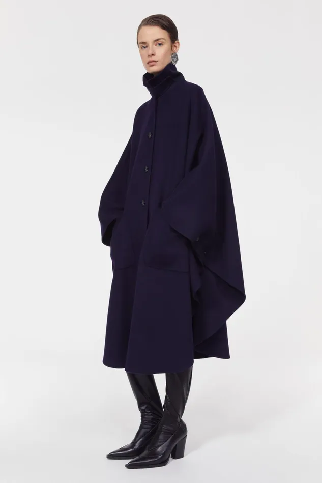 Pomona Wool Coat Utility Blue Women Rodebjer Outerwear