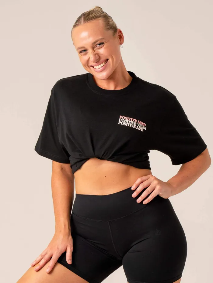 Positive Vibes TShirt 8211 Black Women Ryderwear TShirts