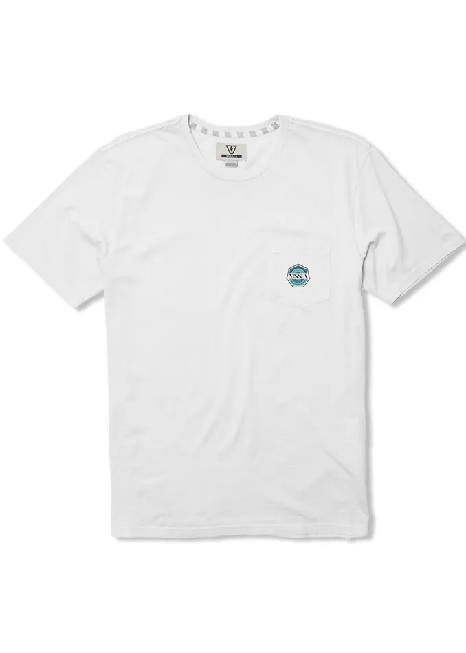 Premium Tees Men Vissla Riptide Ss Pkt Tee White Premium Tees Men Vissla Riptide Ss Pkt Tee White