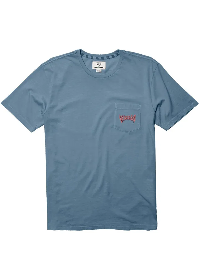 Premium Tees Men Vissla Swelligans Ss Pkt Tee Faded Denim Premium Tees Men Vissla Swelligans Ss Pkt Tee Faded Denim