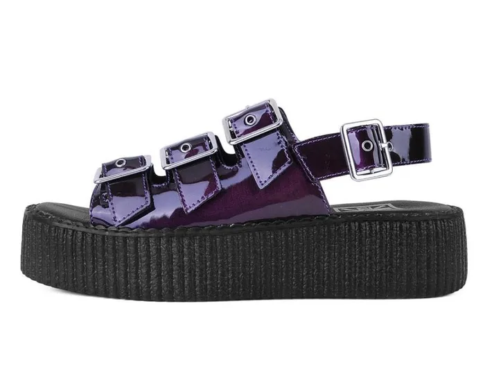 Purple Metallic 3Buckle Mondo Sandal Women TUK Shoes Platforms Purple Metallic 3Buckle Mondo Sandal Women TUK Shoes Platforms