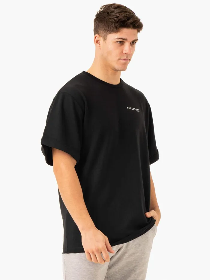 Pursuit Oversized Fleece TShirt 8211 Black Men Ryderwear TShirts