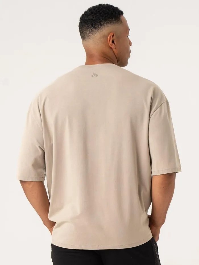 Pursuit Oversized TShirt 8211 Taupe Stonewash Men Ryderwear TShirts