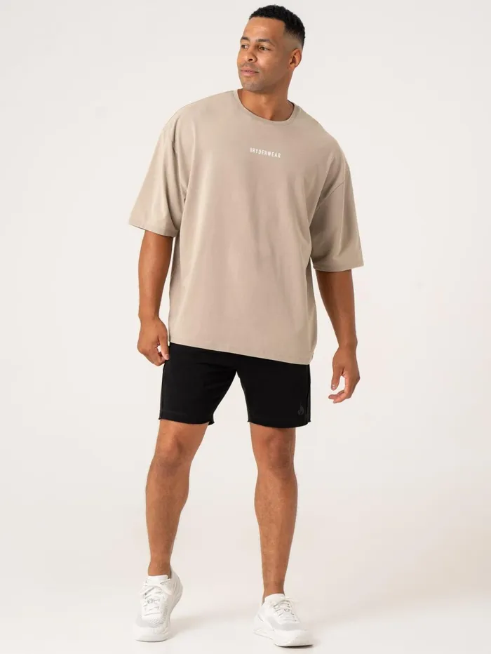 Pursuit Oversized TShirt 8211 Taupe Stonewash Men Ryderwear TShirts