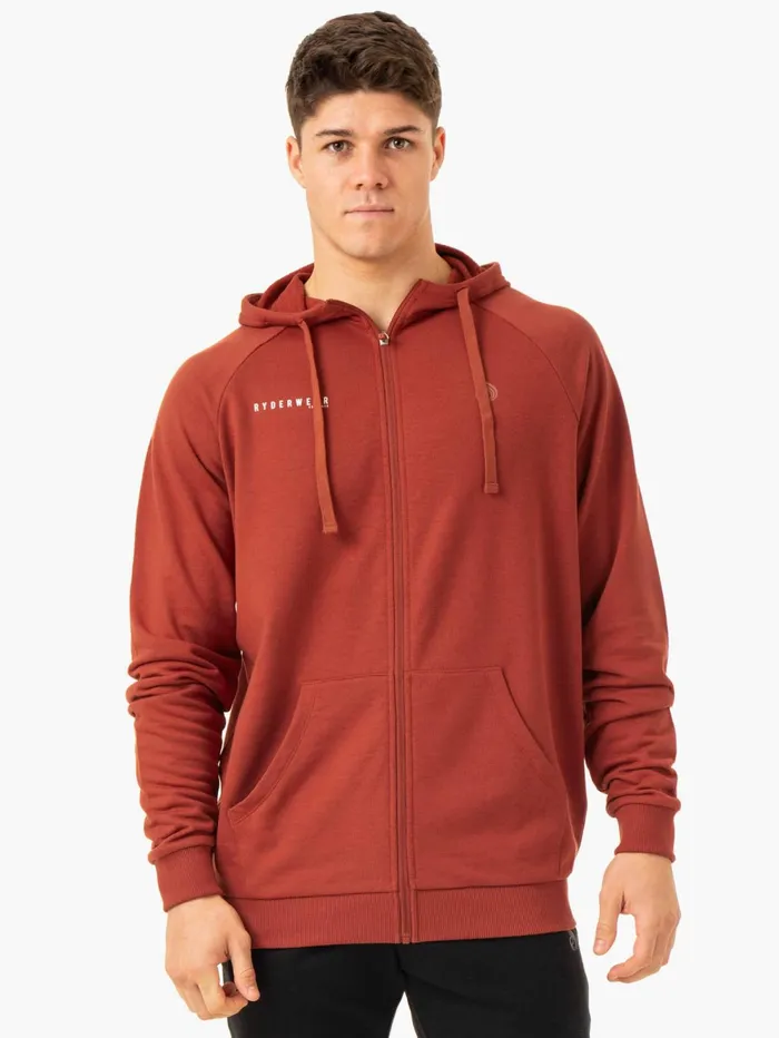 Pursuit Zip Up Hoodie 8211 Red Clay Men Ryderwear Jackets